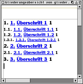 Die Gliederungsübersicht