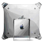 Ein Größenvergleich PowerMac G4 Cube und PowerMac G4.